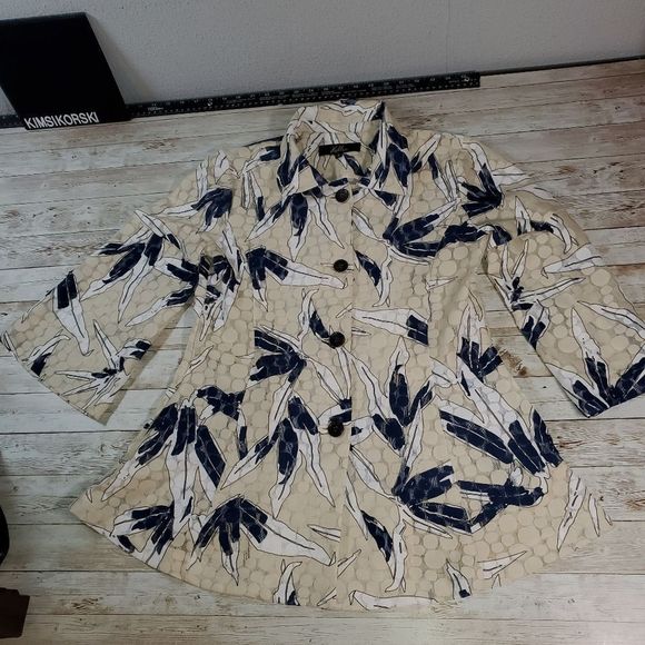 Kellee Blazer Jacket Wire Adjustable Collar Cruisewear Vibe Tropical Small - Picture 1 of 9